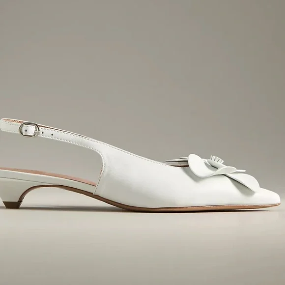 Maeve Floral Slingback Kitten Heels Anthropologie - Picture 3 of 8